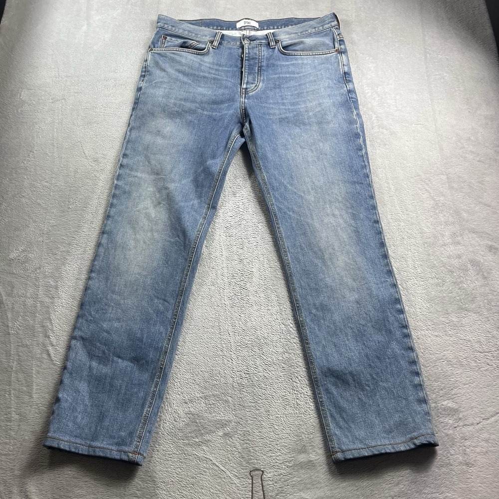 SPOKE‎ London Build B Mens Jeans Stretch Regular Fit Blue 34x28 Button Fly